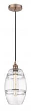 Innovations Lighting 616-1P-AC-G557-8CL - Vaz - 1 Light - 8 inch - Antique Copper - Cord hung - Mini Pendant