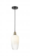Innovations Lighting 616-1P-BAB-G484-7OP - Brookhaven Flute - 1 Light - 7 inch - Black Antique Brass - Cord hung - Mini Pendant