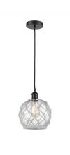 Innovations Lighting 616-1P-BK-G122-8RW - Farmhouse Rope - 1 Light - 8 inch - Matte Black - Cord hung - Mini Pendant