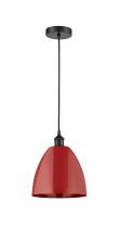 Innovations Lighting 616-1P-BK-MBD-9-RD - Plymouth - 1 Light - 9 inch - Matte Black - Cord hung - Mini Pendant