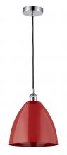 Innovations Lighting 616-1P-PC-MBD-12-RD - Plymouth - 1 Light - 12 inch - Polished Chrome - Cord hung - Mini Pendant