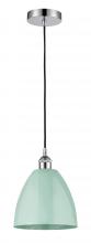 Innovations Lighting 616-1P-PC-MBD-9-SF - Plymouth - 1 Light - 9 inch - Polished Chrome - Cord hung - Mini Pendant