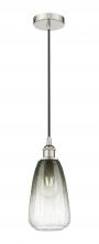 Innovations Lighting 616-1P-PN-G480-6SL - Brookhaven Almond - 1 Light - 6 inch - Polished Nickel - Cord hung - Mini Pendant