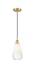 Innovations Lighting 616-1P-SG-G480-6OP - Brookhaven Almond - 1 Light - 6 inch - Satin Gold - Cord hung - Mini Pendant