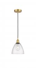 Innovations Lighting 616-1P-SG-GBD-754 - Bristol - 1 Light - 8 inch - Satin Gold - Cord hung - Mini Pendant