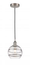 Innovations Lighting 616-1P-SN-G556-8CL - Rochester - 1 Light - 8 inch - Brushed Satin Nickel - Cord hung - Mini Pendant