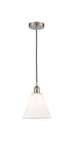 Innovations Lighting 616-1P-SN-GBC-81 - Berkshire - 1 Light - 8 inch - Brushed Satin Nickel - Cord hung - Mini Pendant