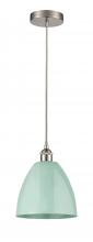 Innovations Lighting 616-1P-SN-MBD-9-SF - Plymouth - 1 Light - 9 inch - Brushed Satin Nickel - Cord hung - Mini Pendant