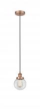 Innovations Lighting 616-1PH-AC-G202-6 - Beacon - 1 Light - 6 inch - Antique Copper - Cord hung - Mini Pendant