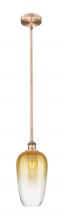Innovations Lighting 616-1S-AC-G484-7AM - Brookhaven Flute - 1 Light - 7 inch - Antique Copper - Stem hung - Mini Pendant