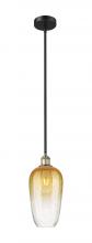 Innovations Lighting 616-1S-BAB-G484-7AM - Brookhaven Flute - 1 Light - 7 inch - Black Antique Brass - Stem hung - Mini Pendant