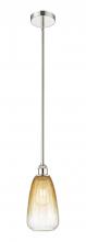 Innovations Lighting 616-1S-PN-G480-6AM - Brookhaven Almond - 1 Light - 6 inch - Polished Nickel - Stem hung - Mini Pendant