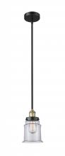 Innovations Lighting 616-1SH-BAB-G182 - Canton - 1 Light - 6 inch - Black Antique Brass - Cord hung - Mini Pendant