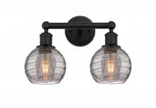 Innovations Lighting 616-2W-BK-G1213-6SM - Athens Deco Swirl - 2 Light - 15 inch - Matte Black - Bath Vanity Light