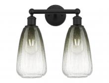 Innovations Lighting 616-2W-BK-G480-6SL - Brookhaven Almond - 2 Light - 15 inch - Matte Black - Bath Vanity Light