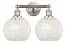 Innovations Lighting 616-2W-SN-G1216-8WM - White Mouchette - 2 Light - 17 inch - Satin Nickel - Bath Vanity Light