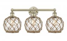 Innovations Lighting 616-3W-AB-G122-8RB - Farmhouse Rope - 3 Light - 26 inch - Antique Brass - Bath Vanity Light