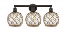 Innovations Lighting 616-3W-OB-G122-8RB - Farmhouse Rope - 3 Light - 26 inch - Oil Rubbed Bronze - Bath Vanity Light
