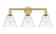 Innovations Lighting 616-3W-SG-GBC-82 - Berkshire - 3 Light - 26 inch - Satin Gold - Bath Vanity Light