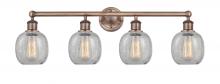 Innovations Lighting 616-4W-AC-G105 - Belfast - 4 Light - 33 inch - Antique Copper - Bath Vanity Light