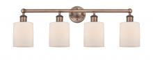 Innovations Lighting 616-4W-AC-G111 - Cobbleskill - 4 Light - 32 inch - Antique Copper - Bath Vanity Light