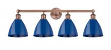 Innovations Lighting 616-4W-AC-MBD-75-BL - Plymouth - 4 Light - 35 inch - Antique Copper - Bath Vanity Light