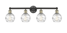Innovations Lighting 616-4W-BAB-G1213-6CL - Athens Deco Swirl - 4 Light - 33 inch - Black Antique Brass - Bath Vanity Light