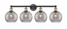 Innovations Lighting 616-4W-BAB-G1213-8SM - Athens Deco Swirl - 4 Light - 35 inch - Black Antique Brass - Bath Vanity Light