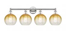 Innovations Lighting 616-4W-PN-G483-8AM - Brookhaven Globe - 4 Light - 35 inch - Polished Nickel - Bath Vanity Light