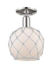 Innovations Lighting 716-1C-PN-G121-8RW - Farmhouse Rope - 1 Light - 8 inch - Polished Nickel - Semi-Flush Mount