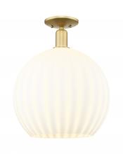 Innovations Lighting 716-1C-SG-G1217-14WV - White Venetian - 1 Light - 14 inch - Satin Gold - Semi-Flush Mount