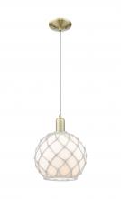 Innovations Lighting 716-1P-AB-G121-10RW - Farmhouse Rope - 1 Light - 10 inch - Antique Brass - Cord hung - Mini Pendant