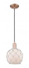 Innovations Lighting 716-1P-AC-G121-8RW - Farmhouse Rope - 1 Light - 8 inch - Antique Copper - Cord hung - Mini Pendant