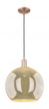 Innovations Lighting 716-1P-AC-G128-14 - Athens - 1 Light - 14 inch - Antique Copper - Cord hung - Mini Pendant