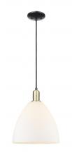 Innovations Lighting 716-1P-BAB-GBD-121 - Bristol - 1 Light - 12 inch - Black Antique Brass - Cord hung - Mini Pendant