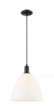 Innovations Lighting 716-1P-BK-GBD-121 - Bristol - 1 Light - 12 inch - Matte Black - Cord hung - Mini Pendant