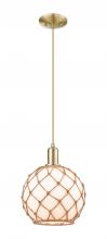 Innovations Lighting 716-1P-CB-G121-10RB - Farmhouse Rope - 1 Light - 10 inch - Champagne Bronze - Cord hung - Mini Pendant
