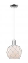 Innovations Lighting 716-1P-PC-G121-8RW - Farmhouse Rope - 1 Light - 8 inch - Polished Chrome - Cord hung - Mini Pendant