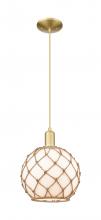 Innovations Lighting 716-1P-SG-G121-10RB - Farmhouse Rope - 1 Light - 10 inch - Satin Gold - Cord hung - Mini Pendant