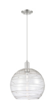 Innovations Lighting 716-1P-SN-G1213-14CL - Athens Deco Swirl - 1 Light - 14 inch - Brushed Satin Nickel - Cord hung - Mini Pendant