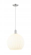 Innovations Lighting 716-1P-SN-G1217-14WV - White Venetian - 1 Light - 14 inch - Brushed Satin Nickel - Cord hung - Mini Pendant