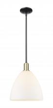 Innovations Lighting 716-1S-BAB-GBD-121 - Bristol - 1 Light - 12 inch - Black Antique Brass - Stem hung - Mini Pendant
