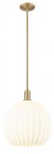 Innovations Lighting 716-1S-BB-G1217-14WV - White Venetian - 1 Light - 14 inch - Brushed Brass - Stem hung - Mini Pendant