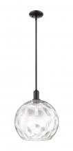 Innovations Lighting 716-1S-BK-G1215-14 - Athens Water Glass - 1 Light - 13 inch - Matte Black - Stem hung - Mini Pendant