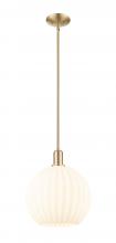 Innovations Lighting 716-1S-CB-G1217-12WV - White Venetian - 1 Light - 12 inch - Champagne Bronze - Stem hung - Mini Pendant