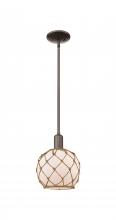 Innovations Lighting 716-1S-OB-G121-8RB - Farmhouse Rope - 1 Light - 8 inch - Oil Rubbed Bronze - Stem hung - Mini Pendant