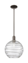 Innovations Lighting 716-1S-OB-G1213-12CL - Athens Deco Swirl - 1 Light - 12 inch - Oil Rubbed Bronze - Stem hung - Mini Pendant