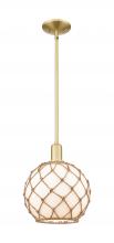 Innovations Lighting 716-1S-SG-G121-10RB - Farmhouse Rope - 1 Light - 10 inch - Satin Gold - Stem hung - Mini Pendant