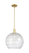Innovations Lighting 716-1S-SG-G1213-14CL - Athens Deco Swirl - 1 Light - 14 inch - Satin Gold - Stem hung - Mini Pendant