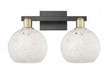 Innovations Lighting 716-2W-BAB-G1216-8WM - White Mouchette - 2 Light - 19 inch - Black Antique Brass - Bath Vanity Light
